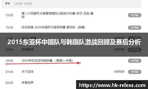 2015东亚杯中国队与韩国队激战回顾及赛后分析